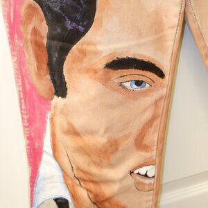 RARE - ELVIS - Wearable Art Colorful Hand-painted Denim Jeans - Size 12